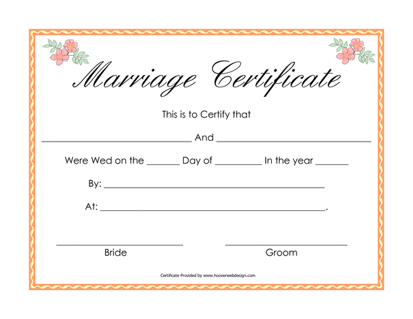 certificate of virtual marriage fake